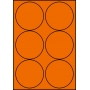 Etykiety A4 kolorowe Kółka Fi 94 mm – pomarańczowe